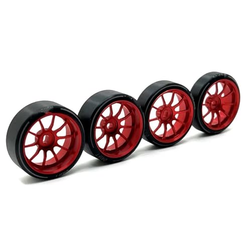QOAKSDY RC Teile Kompatibel Mit HGD1 Für MINI-Q Für MINI-D Für MINI-Z Für DRZ Für Wltoys 284131 K969 K979 K989 1/28 RC Auto Upgrade Räder Radnabe Reifen(Red) von QOAKSDY
