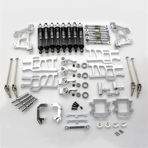 QOAKSDY RC Teile Kompatibel Mit HSP 94111 94108 94110 Upgrade -Teile Set 1/10 RC Crawler Car Aluminiumlegierung Ersatzzubehör(Silver) von QOAKSDY