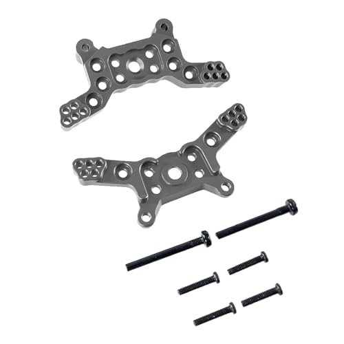 QOAKSDY RC Teile Kompatibel Mit Hyper Für Go Für MJX H14BM 14209 14210 1/14 rc Cars Vorder- Und Hinterstoßdämpferturm Aus Metall Upgrade-Zubehörteile(Gray) von QOAKSDY