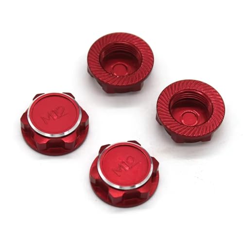 QOAKSDY RC Teile Kompatibel Mit KM C3 Für Pull 1/7 Fernbedienung Auto 17MM Hex Lock Mutter M12 Upgrade Zubehör(Red) von QOAKSDY