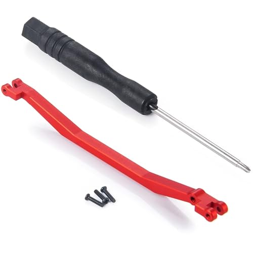 QOAKSDY RC Teile Kompatibel Mit Kyosho Für Mini-Z 4X4 Für Jimny Für Wrangler Für Hilux 1/18 1/24 RC Auto Lenkgestänge Zugstange Mit Schrauben(Red) von QOAKSDY