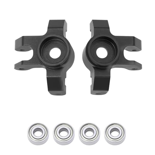 QOAKSDY RC Teile Kompatibel Mit LOSI Für Mini Für LMT Für Brushed Für Monster Truck Aluminium C-Nabe Vorne Lenkbecher Mit Vergrößertem Lager 1/18 RC Auto(Black,Steering Cup) von QOAKSDY