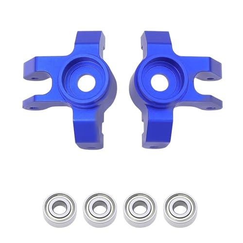 QOAKSDY RC Teile Kompatibel Mit LOSI Für Mini Für LMT Für Brushed Für Monster Truck Aluminium C-Nabe Vorne Lenkbecher Mit Vergrößertem Lager 1/18 RC Auto(Blue,Steering Cup) von QOAKSDY