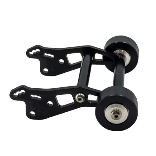 QOAKSDY RC Teile Kompatibel Mit Losi Für Mini Für LMT, Verstellbare Wheelie-Bar Aus Metall, Stabilisatorrad Aus Aluminium, 1/18 RC Crawler-Autozubehör, Upgrade-Teile(Black) von QOAKSDY