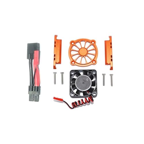 QOAKSDY RC Teile Kompatibel Mit MAXX 4S Für VXL 89076-4 89086-4 Für Monster Truck 1/10 RC Auto Upgrade Modifikation Zubehör Metall Motor Lüfter(Orange) von QOAKSDY