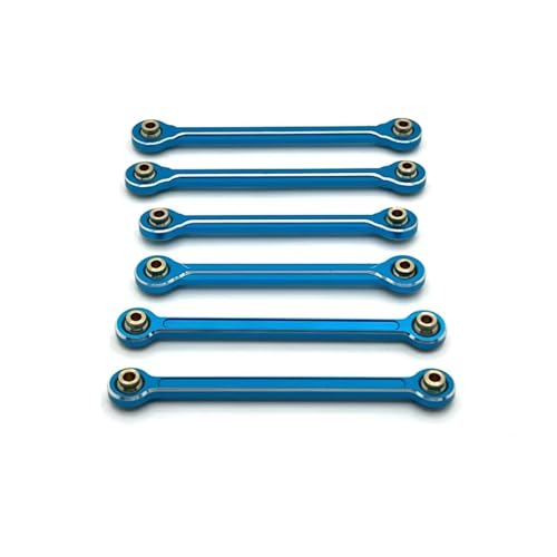 QOAKSDY RC Teile Kompatibel Mit MJX 10208 Für Monster Metal, Verbesserte Vordere Und Hintere Feste Zugstange, 1/10 RC-Car-Ersatzteilzubehör(Blue) von QOAKSDY