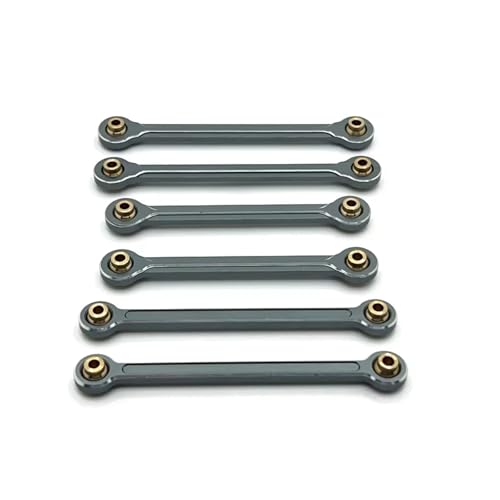 QOAKSDY RC Teile Kompatibel Mit MJX 10208 Für Monster Metal, Verbesserte Vordere Und Hintere Feste Zugstange, 1/10 RC-Car-Ersatzteilzubehör(Gray) von QOAKSDY