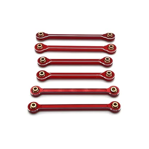 QOAKSDY RC Teile Kompatibel Mit MJX 10208 Für Monster Metal, Verbesserte Vordere Und Hintere Feste Zugstange, 1/10 RC-Car-Ersatzteilzubehör(Red) von QOAKSDY