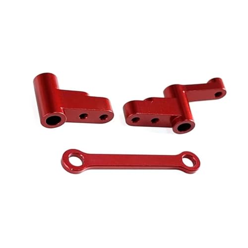 QOAKSDY RC Teile Kompatibel Mit MJX 14301 14302 1/14 RC Auto, Verbesserte Teile, Zubehör, Lenkbaugruppe, Lenkarm-Set(Red) von QOAKSDY