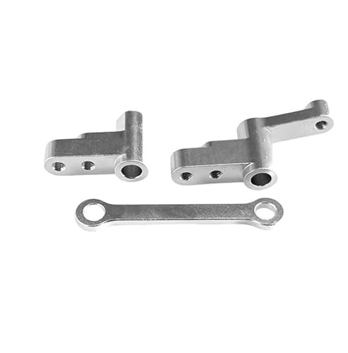 QOAKSDY RC Teile Kompatibel Mit MJX 14301 14302 1/14 RC Auto, Verbesserte Teile, Zubehör, Lenkbaugruppe, Lenkarm-Set(Silver) von QOAKSDY