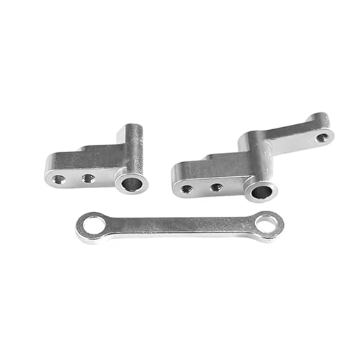 QOAKSDY RC Teile Kompatibel Mit MJX 14301 14302 1/14 RC Auto, Verbesserte Teile, Zubehör, Lenkbaugruppe, Lenkarm-Set(Silver) von QOAKSDY