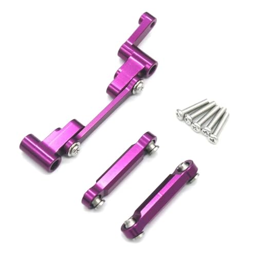 QOAKSDY RC Teile Kompatibel Mit MJX 14303 14301 14302 4WD 1/14 Fernbedienung Auto Metall Upgrade Teile Lenkung Lenkstange(Purple) von QOAKSDY