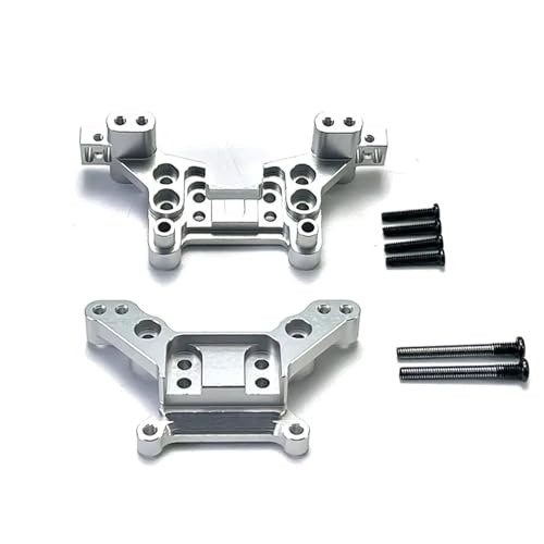 QOAKSDY RC Teile Kompatibel Mit MJX Für Hyper Für GO 16207 16208 16209 16210 H16BM H16GT H16DR H16 Vorne Hinten Stoßdämpfer Turm 1/16 RC Auto Upgrades Teil(Silver) von QOAKSDY