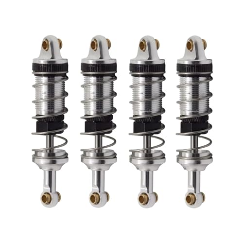 QOAKSDY RC Teile Kompatibel Mit MJX Für Hyper Für Go 14301 14302 1/14 rc Cars Upgrade Teile Metall Vorne Und Hinten Hydraulische Stoßdämpfer Loch Zu Loch(Silver) von QOAKSDY