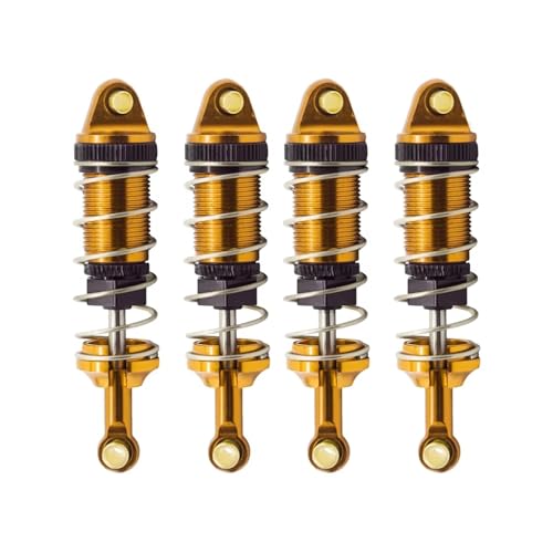 QOAKSDY RC Teile Kompatibel Mit MJX Für Hyper Für Go 14301 14302 1/14 rc Cars Upgrade Teile Metall Vorne Und Hinten Hydraulische Stoßdämpfer Loch Zu Loch(Yellow) von QOAKSDY