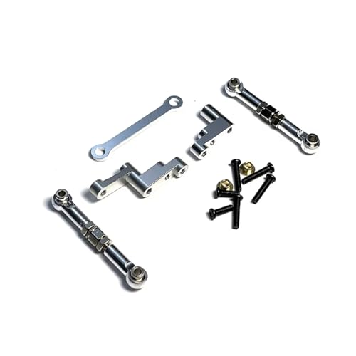 QOAKSDY RC Teile Kompatibel Mit MJX Für Hyper Für Go 16207 16208 16209 16210 H16 H16BM 1/16 RC Auto Metall Teile Lenkung Spurstange Montage(Gray) von QOAKSDY