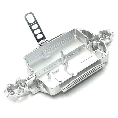 QOAKSDY RC Teile Kompatibel Mit MJX Für Hyper Für Go 16207 16208 16209 16210 H16 M162 Metallgehäuse Für Chassis 1/16 RC Auto Upgrade Teile Zubehör(Silver) von QOAKSDY