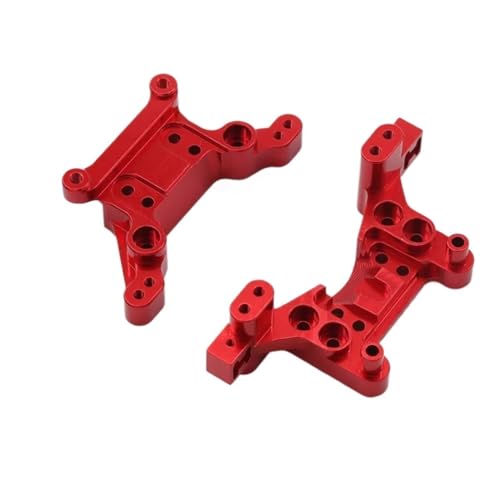QOAKSDY RC Teile Kompatibel Mit MJX Für Hyper Für Go RC-Autoteile 16207 16208 16209 16210 H16 Fernbedienung Autozubehör Metall-Stoßdämpferhalterungen Vorne Und Hinten(Red) von QOAKSDY