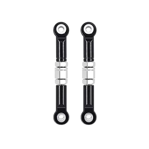 QOAKSDY RC Teile Kompatibel Mit MJX H16 16207 16208 16209 16210 1/16 Ferngesteuertes Autoteile-Zubehör, 2 Stück Vordere Lenkstange, Metall-Lenkverbindung(Black) von QOAKSDY