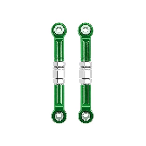 QOAKSDY RC Teile Kompatibel Mit MJX H16 16207 16208 16209 16210 1/16 Ferngesteuertes Autoteile-Zubehör, 2 Stück Vordere Lenkstange, Metall-Lenkverbindung(Green) von QOAKSDY
