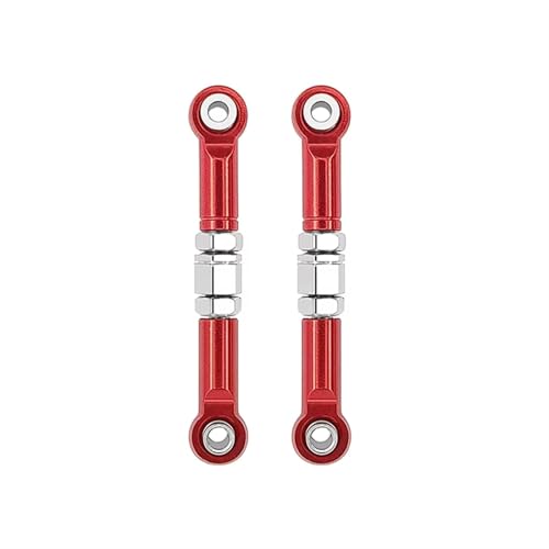 QOAKSDY RC Teile Kompatibel Mit MJX H16 16207 16208 16209 16210 1/16 Ferngesteuertes Autoteile-Zubehör, 2 Stück Vordere Lenkstange, Metall-Lenkverbindung(Red) von QOAKSDY