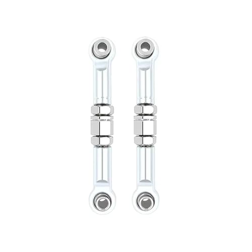 QOAKSDY RC Teile Kompatibel Mit MJX H16 16207 16208 16209 16210 1/16 Ferngesteuertes Autoteile-Zubehör, 2 Stück Vordere Lenkstange, Metall-Lenkverbindung(Silver) von QOAKSDY