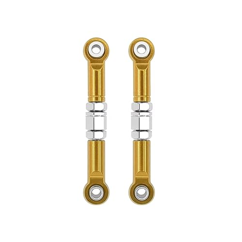 QOAKSDY RC Teile Kompatibel Mit MJX H16 16207 16208 16209 16210 1/16 Ferngesteuertes Autoteile-Zubehör, 2 Stück Vordere Lenkstange, Metall-Lenkverbindung(Yellow) von QOAKSDY