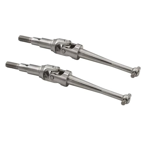 QOAKSDY RC Teile Kompatibel Mit MJX H16 16207 16208 16209 16210 14209 14210 2 Stück Metallantriebswelle CVD Antriebswelle 1/16 RC Auto Upgrade Teile Zubehör(Silver) von QOAKSDY
