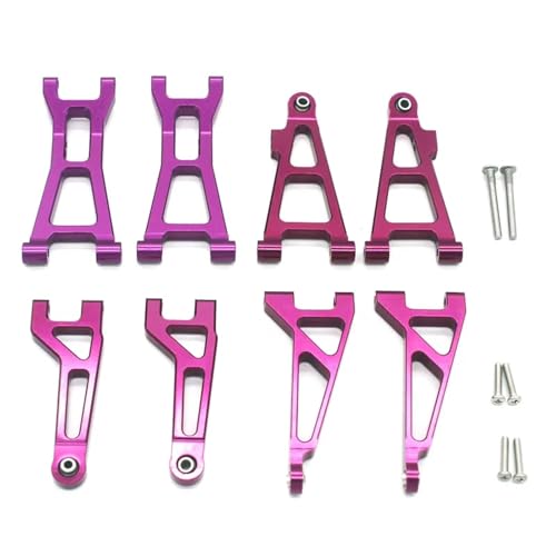 QOAKSDY RC Teile Kompatibel Mit MJX M163 16208 16209 16210 H16V3 1/16 RC Car Metall-Upgrade-Teile Vorne Und Hinten Für Schwingen Für Auf- Und Ab-Teile(Purple) von QOAKSDY