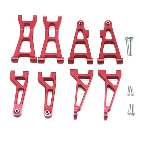 QOAKSDY RC Teile Kompatibel Mit MJX M163 16208 16209 16210 H16V3 1/16 RC Car Metall-Upgrade-Teile Vorne Und Hinten Für Schwingen Für Auf- Und Ab-Teile(Red) von QOAKSDY