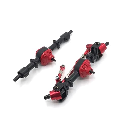 QOAKSDY RC Teile Kompatibel Mit MN D90 D91 D96 99S FJ45 1/12 RC Auto Upgrade Teile Zubehör Metallgetriebe Vorne Hinten Brückenachsensatz(Black) von QOAKSDY