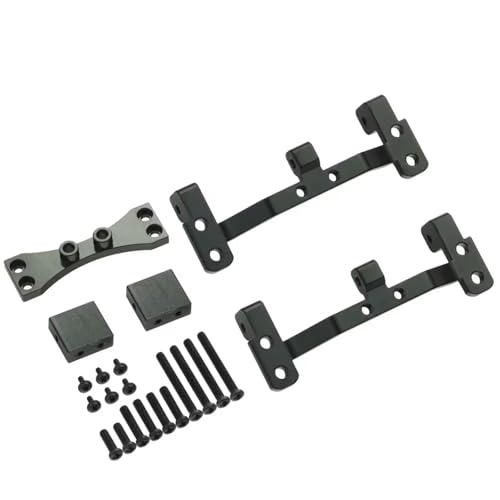 QOAKSDY RC Teile Kompatibel Mit MN D90 D91 D96 Für MN99S 1/12 RC-Auto-Upgrade-Teile, Metall-Zugstangenbasis Für Sitzachse Für Obere Servohalterung(Black) von QOAKSDY