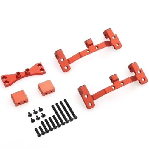 QOAKSDY RC Teile Kompatibel Mit MN D90 D91 D96 Für MN99S 1/12 RC-Auto-Upgrade-Teile, Metall-Zugstangenbasis Für Sitzachse Für Obere Servohalterung(Red) von QOAKSDY