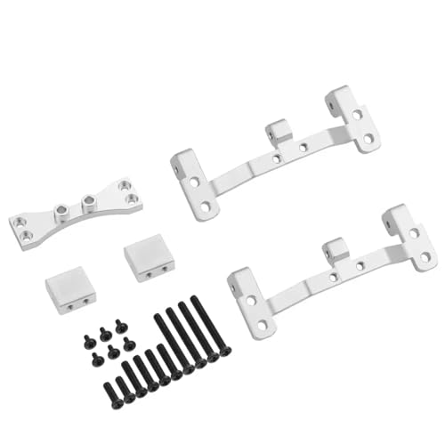 QOAKSDY RC Teile Kompatibel Mit MN D90 D91 D96 Für MN99S 1/12 RC Auto Upgrade Teile Metall Zugstange Basis Für Sitzachse Für Up Servo Halterung Montage Zubehör(Silver) von QOAKSDY