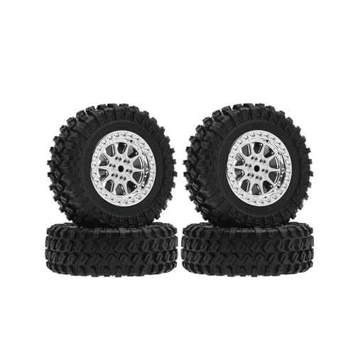 QOAKSDY RC Teile Kompatibel Mit MN D90 Für MN98 Für MN99S Für MN82 Für WPL C14 C24 C34 B14 B24 70 Mm Reifenklemmrad RC Auto Upgrade Teile Zubehör(Silver) von QOAKSDY