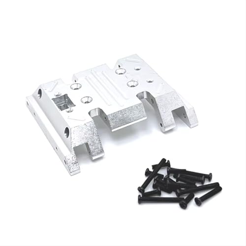 QOAKSDY RC Teile Kompatibel Mit MN Für MN128 Für MN86 G500 1/12 RC Autoteile Zubehör Metall Upgrade Medium Wave Box Bodenplatte(Silver) von QOAKSDY