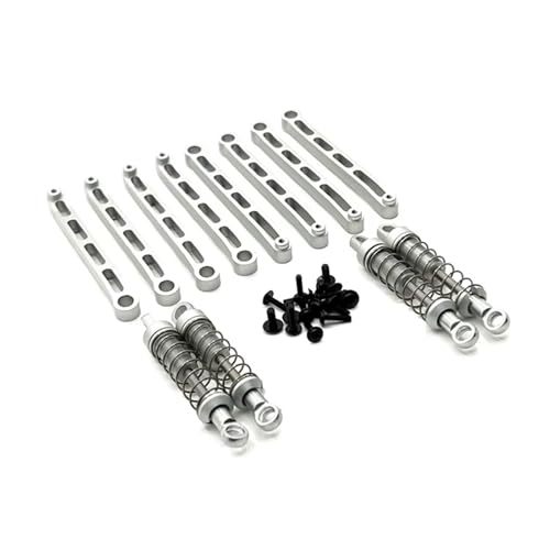 QOAKSDY RC Teile Kompatibel Mit MN Für MN168 Für MN78 1/12 RC Auto Aluminium Upgrade Extern Für Feder Stoßdämpfer Feste Stange Teile Zubehör(Silver) von QOAKSDY