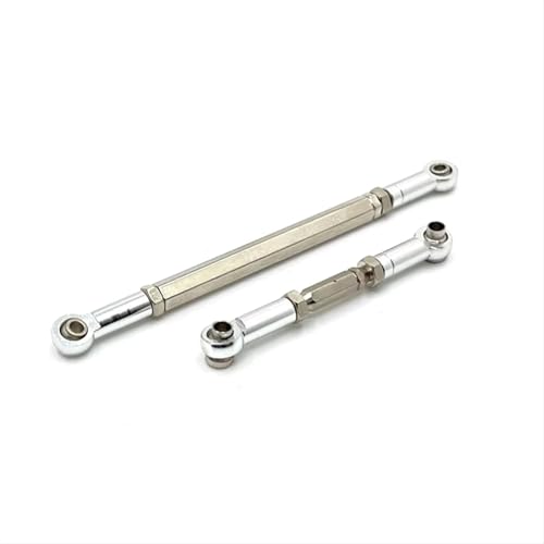QOAKSDY RC Teile Kompatibel Mit MN Für MN82 LC79 Für MN78 Metall Upgrade Vorderachse Lenkgestänge 1/12 RC Für Modellautoteile Zubehör(Silver) von QOAKSDY