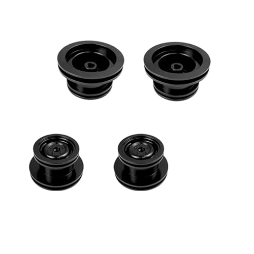 QOAKSDY RC Teile Kompatibel Mit MN99S D90 D91 MN45 45K 90K 91K 96 99 99A 1/12 RC Auto Upgrade Ersatzteile 4 Stück Metall Radnabe Räder Felge(Black) von QOAKSDY