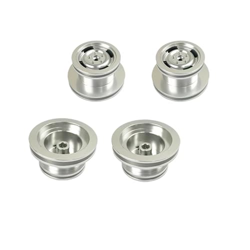 QOAKSDY RC Teile Kompatibel Mit MN99S D90 D91 MN45 45K 90K 91K 96 99 99A 1/12 RC Auto Upgrade Ersatzteile 4 Stück Metall Radnabe Räder Felge(Silver) von QOAKSDY