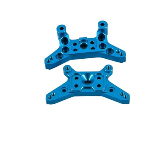 QOAKSDY RC Teile Kompatibel Mit Mjx Für Hyper Für Go 14210 14209 Upgrade-Teile CNC-Aluminiumlegierung Vorder- Und Hinterradaufhängungshalterungen 1/14 Rc Auto(Blue) von QOAKSDY