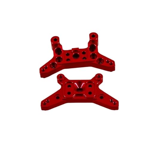 QOAKSDY RC Teile Kompatibel Mit Mjx Für Hyper Für Go 14210 14209 Upgrade-Teile CNC-Aluminiumlegierung Vorder- Und Hinterradaufhängungshalterungen 1/14 Rc Auto(Red) von QOAKSDY