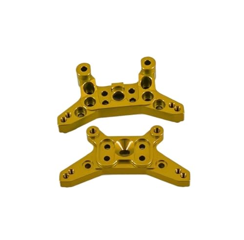 QOAKSDY RC Teile Kompatibel Mit Mjx Für Hyper Für Go 14210 14209 Upgrade-Teile CNC-Aluminiumlegierung Vorder- Und Hinterradaufhängungshalterungen 1/14 Rc Auto(Yellow) von QOAKSDY