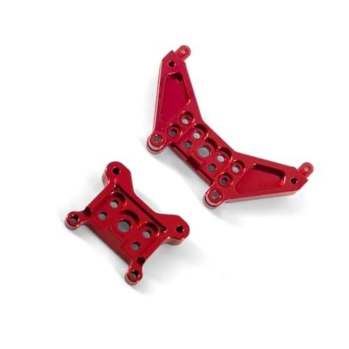 QOAKSDY RC Teile Kompatibel Mit Mjx Für Hyper Für Go 14301 14302 Upgrade-Teile CNC-Aluminium-Vorder- Und Hinterradaufhängungshalterungen 1/14 RC-Autozubehör(Red) von QOAKSDY