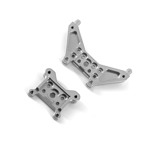 QOAKSDY RC Teile Kompatibel Mit Mjx Für Hyper Für Go 14301 14302 Upgrade-Teile CNC-Aluminium-Vorder- Und Hinterradaufhängungshalterungen 1/14 RC-Autozubehör(Silver) von QOAKSDY