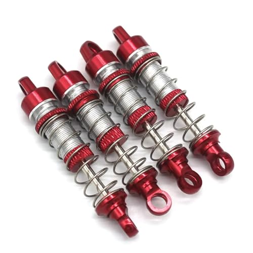 QOAKSDY RC Teile Kompatibel Mit Mn78 Für Mn168 1/12 Ferngesteuertes Fahrzeug, Hill-Bike, Metall-Upgrade-Armaturen, Öldruck-Stoßdämpfer(Red) von QOAKSDY