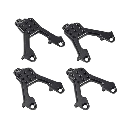 QOAKSDY RC Teile Kompatibel Mit SCX10 II 90046 90047 Für Chassis-Aufhängungsteile 1/10 RC Für Rock Crawler, Verstellbare Stoßdämpfer-Turmhalterungen Aus Aluminiumlegierung(Black) von QOAKSDY