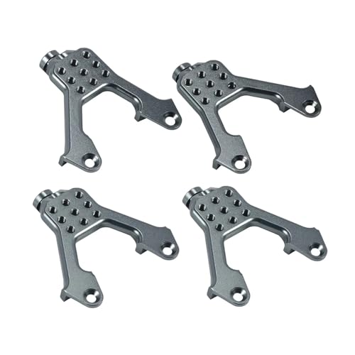QOAKSDY RC Teile Kompatibel Mit SCX10 II 90046 90047 Für Chassis-Aufhängungsteile 1/10 RC Für Rock Crawler, Verstellbare Stoßdämpfer-Turmhalterungen Aus Aluminiumlegierung(Gray) von QOAKSDY