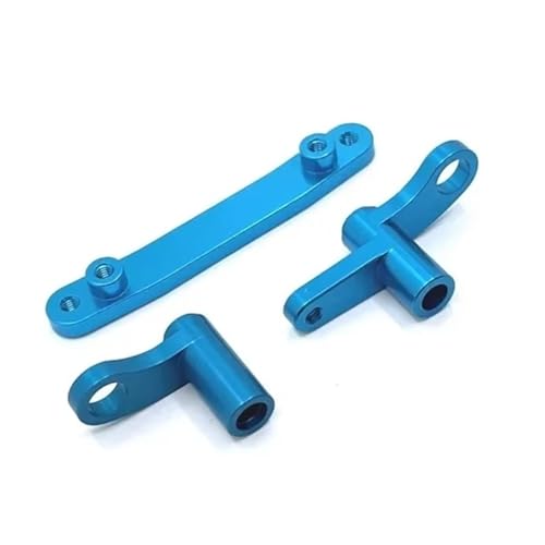 QOAKSDY RC Teile Kompatibel Mit SCY 16101 16102 16103 1/16 RC Auto Upgrades Teile Zubehör Metall Stoßdämpfer Dämpfer Lenkung Montagehalterungen(Blue,Steering Assembly) von QOAKSDY