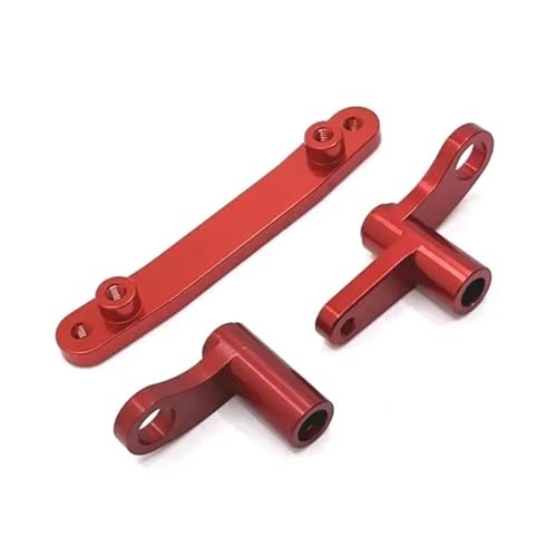 QOAKSDY RC Teile Kompatibel Mit SCY 16101 16102 16103 1/16 RC Auto Upgrades Teile Zubehör Metall Stoßdämpfer Dämpfer Lenkung Montagehalterungen(Red,Steering Assembly) von QOAKSDY